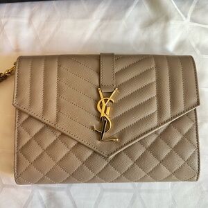 Yves Saint Laurent Beige Quilted Leather Shoulder Bag
